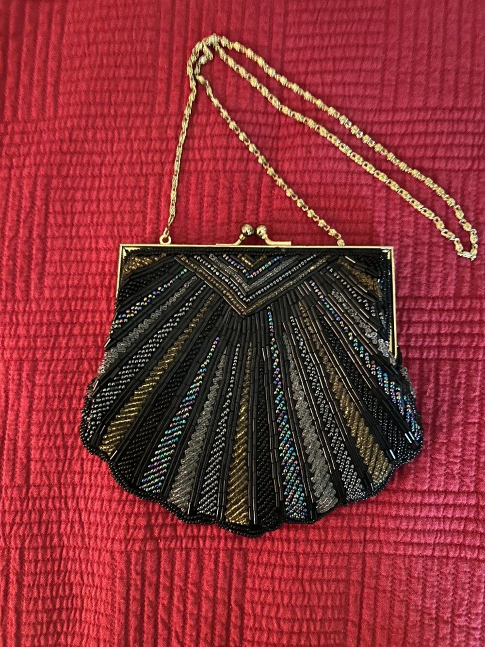 EVENING BAG WITH BEADS AND SEQUINS